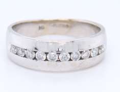 Gent's White Gold Channel Set Diamond Band