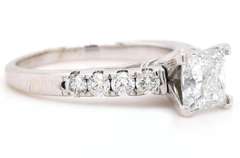 2.01ctw Princess and Round Diamond Straight Engagement Ring in 14K