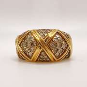 14kt Solid Yellow Gold & Diamond Band Ring