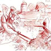 Harvest at Chateau Latour (Bordeaux) Original by Ensrud