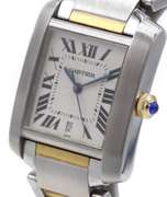 Cartier Tank Francaise 2302 Two Tone White Dial Ladies Watch