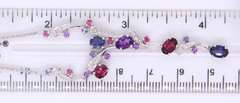 Gorgeous White Gold Tanzanite, Garnet and Amethyst Vine Style Necklace
