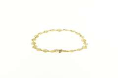 14K Yellow Gold Heart Diamond Cut Filigree Love Symbol Chain Bracelet