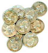 10 Assorted Silver Washington Quarters
