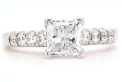 2.01ctw Princess and Round Diamond Straight Engagement Ring in 14K