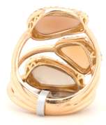 New 6.23ctw Moonstone and 0.62ctw Diamond Triple Frame Ring in 18K