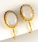 Traditional 14k Screwback Opal Earrings