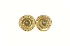 14K Yellow Gold Pearl Twist Design Mabe Clip Back Retro Earrings
