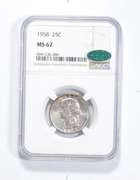 MS67 1958 Washington Quarter - CAC - Graded NGC