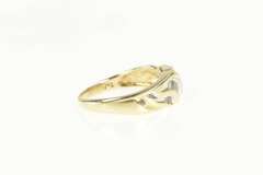 10K Yellow Gold Baguette Diamond Encrusted Bypass Ring