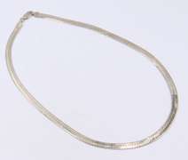 Vintage Italian 925 Sterling Silver Herringbone Necklace