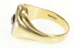 10K Yellow Gold Retro Black Onyx Diamond Accent Men's Ring