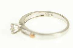 10K White Gold Diamond Classic Two Tone Simple Promise Ring