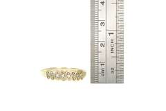 14K Yellow Gold Oval Pattern Diamond Statement Band Ring