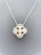 Vintage Mine-Cut Diamond Pendant in Anodized Silver