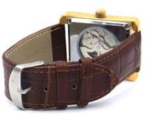 Sewor Automatic Watch with Brown Leather Strap