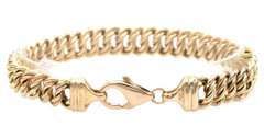 10.0MM Polished Fancy Curb Link Bracelet in 14K