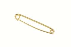 14K Yellow Gold Simple Safety Pin Diaper Bar Pin/Brooch