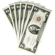 6 Consecutive CH CU $2 Red Seal US Notes