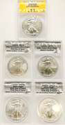 5 MS70 ASE silver coins