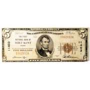 $5 1929 National Currency First National Bank Of Maine  Note