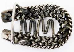 Vintage Hand Wrought Steel Horseshoe Belt Buckle