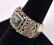 Sterling Silver Ring With Green Stone