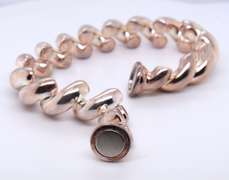 Italian Vintage 925 Sterling Silver Signed Wavy Bracelet