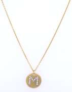 Italian 925 Sterling Silver M Initial Pendant on Chain