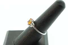 14kt Solid White Gold, Citrine, & Diamond Ring