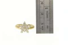 10K Yellow Gold 0.20 Ctw Diamond Star Cluster Statement Ring