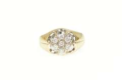 10K Yellow Gold 0.50 Ctw Diamond 1960's Floral Cluster Ring