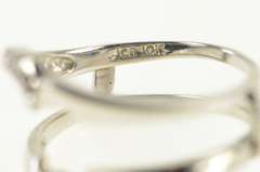 10K White Gold Diamond Inset Wrap Wedding Band Guard Ring