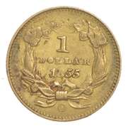 1855-O $1.00 Indian Princess Head Gold