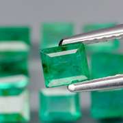 Mixed cut 2.91ct real Colombian Emerald set