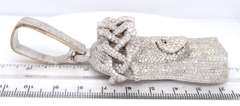 Unconventional White Gold apx 19ctw Micro Pave Diamond Jesus Head Pendant