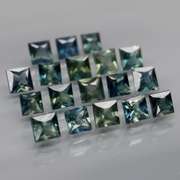 Heated only! 3.37ct princess cut Australian Sapphire set