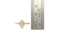 14K White Gold 0.25 Ctw Diamond Squared Cluster Vintage Ring