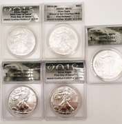 5 MS70 ASE silver coins