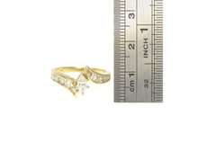 14K Yellow Gold 0.87 Ctw Marquise Diamond Bypass Engagement Ring