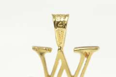 14K Yellow Gold W Diamond Cut Letter Initial Monogram Charm/Pendant