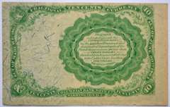 Fifth Issue 10 Cent Green Seal Fractional Currency Note