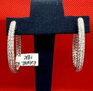 STUNNING 18K WHITE GOLD EARRINGS WITH 3.00 CARATS OF DIAMOND