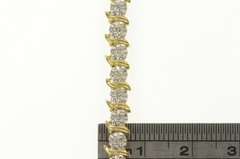 10K Yellow Gold 0.75 Ctw Diamond Wavy Link Classic Tennis Bracelet