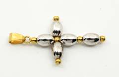 Stylish White & Yellow 18k Cross