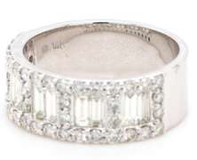 New 1.69ctw Baguette and Round Diamond Band Ring in 14K