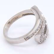 Elegant White Gold Swirl Diamond Wrap around Ring
