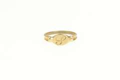 10K Yellow Gold S Cursive Monogram Name Letter Initial Baby Ring