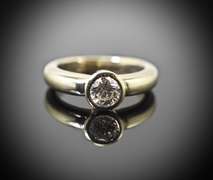 Contemporary 14K White Gold Bezel-Set 1/2 Ct. Solitaire Diamond