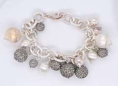 925 Sterling Silver Ball Charms Bracelet